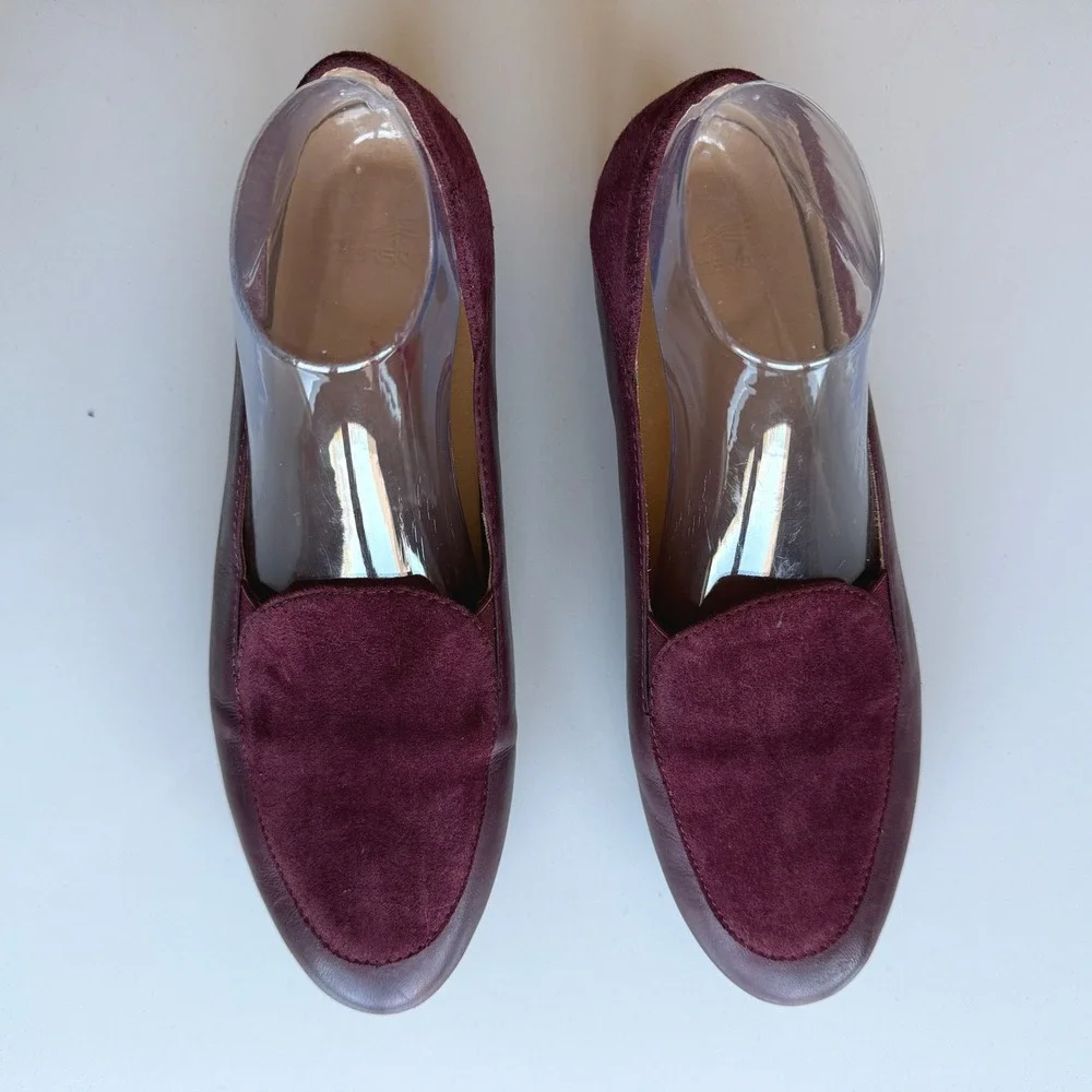 Dansko Lace Glazed Kid Leather Suede Wine Comfort Loafers Shoes eu 41 US 10 - Picture 3 of 9